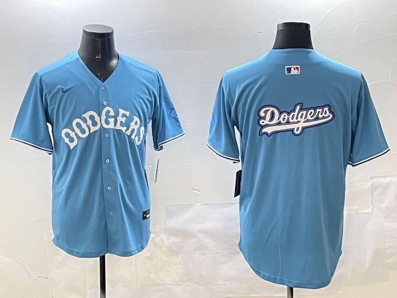 Men Los Angeles Dodgers Blank Light Blue Throwback Game 2025 Nike MLB Jersey style 9
